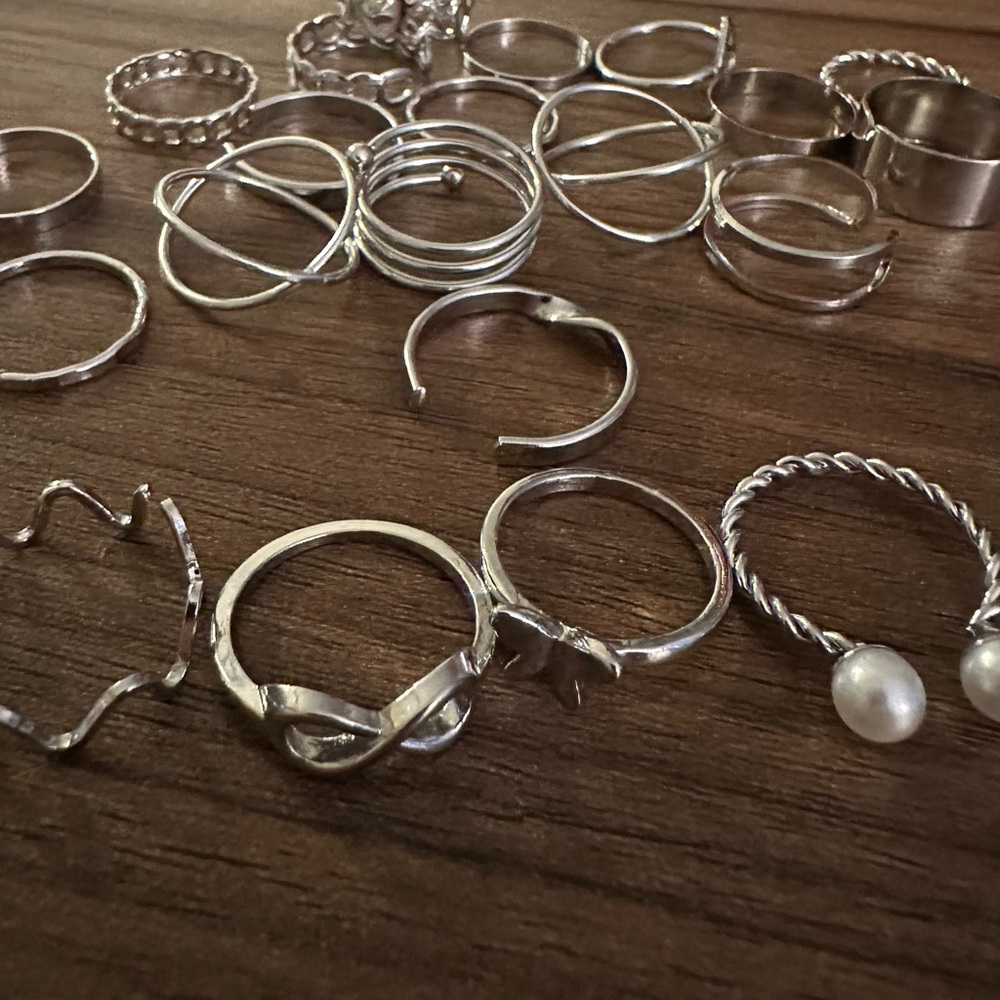 Silver-tone ring bundle